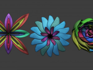 25 Decorative and heraldic flower heads Insert Multi Mesh brush set IMM for Zbrush 3D Model