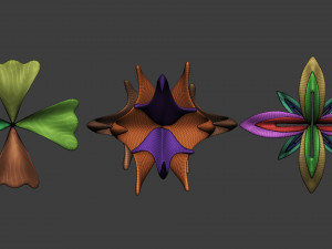 25 Decorative and heraldic flower heads Insert Multi Mesh brush set IMM for Zbrush 3D Model