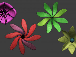 25 Decorative and heraldic flower heads Insert Multi Mesh brush set IMM for Zbrush 3D Model