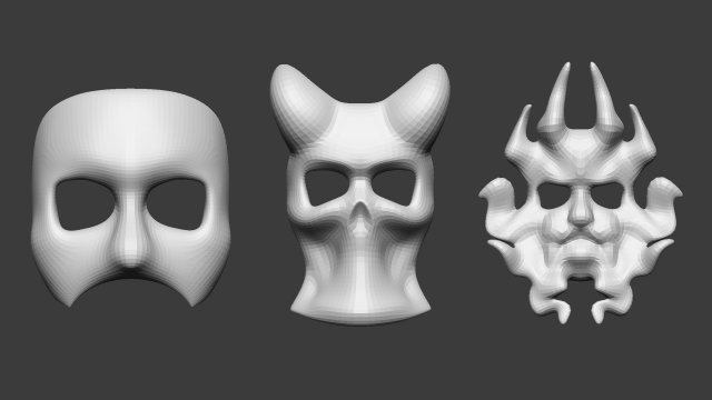 3D model Sock and Buskin Theatre Masks VR / AR / low-poly