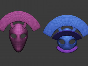 20 Carnival or theater mask base mesh low poly Zbrush IMM brush set Modelo 3D
