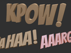 160 Low poly Zbrush IMM brush set of comic dialogue sound and word shapes OBJ and FBX 2020 files 3D Model