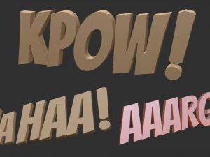 160 Low poly Zbrush IMM brush set of comic dialogue sound and word shapes OBJ and FBX 2020 files 3D Model