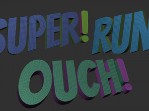 160 Low poly Zbrush IMM brush set of comic dialogue sound and word shapes OBJ and FBX 2020 files 3D Model