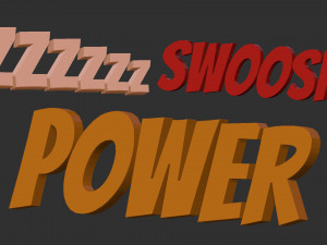 160 Low poly Zbrush IMM brush set of comic dialogue sound and word shapes OBJ and FBX 2020 files 3D Model
