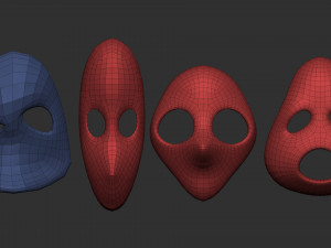 50 low poly mask shapes and base meshes IMM brush set for Zbrush OBJ and FBX 2020 version files 3D-Modell