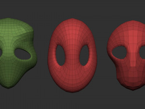 50 low poly mask shapes and base meshes IMM brush set for Zbrush OBJ and FBX 2020 version files 3D-Modell