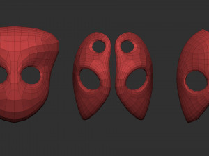50 low poly mask shapes and base meshes IMM brush set for Zbrush OBJ and FBX 2020 version files 3D-Modell