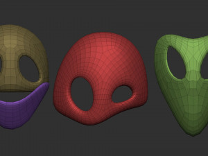 50 low poly mask shapes and base meshes IMM brush set for Zbrush OBJ and FBX 2020 version files 3D-Modell