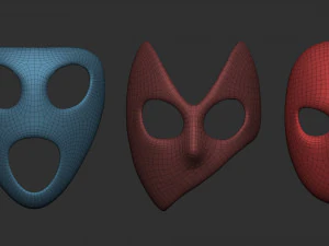 50 низкополигональных форм масок и базовых сеток. Набор кистей IMM для файлов версий Zbrush OBJ и FBX 2020. 3D Модель