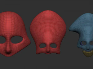 50 низкополигональных форм масок и базовых сеток. Набор кистей IMM для файлов версий Zbrush OBJ и FBX 2020. 3D Модель