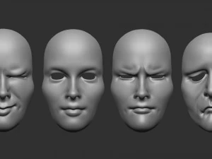 20 масок мимов и мимики IMM zbrush, набор obj-файлов 3D Модель