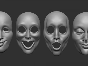 20 масок мимов и мимики IMM zbrush, набор obj-файлов 3D Модель