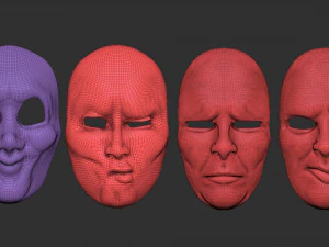 20 масок мимов и мимики IMM zbrush, набор obj-файлов 3D Модель