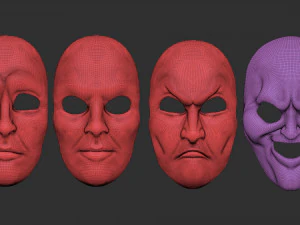 20 масок мимов и мимики IMM zbrush, набор obj-файлов 3D Модель