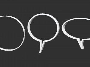 18 Low poly Zbrush IMM brush set of comic dialogue boxes and shapes OBJ files Model 3D