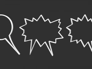 18 Conjunto de pinceles Low Poly Zbrush IMM de cuadros de di&aacute;logo c&oacute;micos y archivos OBJ de formas Modelo 3D