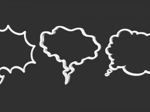 18 Conjunto de pinceles Low Poly Zbrush IMM de cuadros de di&aacute;logo c&oacute;micos y archivos OBJ de formas Modelo 3D