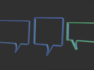 18 Conjunto de pinceles Low Poly Zbrush IMM de cuadros de di&aacute;logo c&oacute;micos y archivos OBJ de formas Modelo 3D