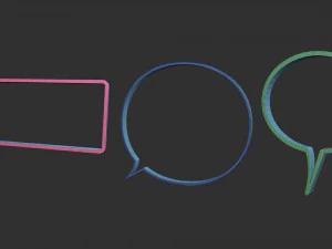 18 Conjunto de pinceles Low Poly Zbrush IMM de cuadros de di&aacute;logo c&oacute;micos y archivos OBJ de formas Modelo 3D