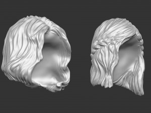 15 Female greek or roman statue hair styles and hairdoo mid-poly IMM brush set for Zbrush fbx obj 3D Модель