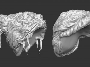 15 Female greek or roman statue hair styles and hairdoo mid-poly IMM brush set for Zbrush fbx obj 3D Модель