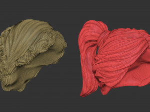 15 Female greek or roman statue hair styles and hairdoo mid-poly IMM brush set for Zbrush fbx obj 3D Модель