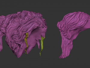 15 Female greek or roman statue hair styles and hairdoo mid-poly IMM brush set for Zbrush fbx obj 3D Модель