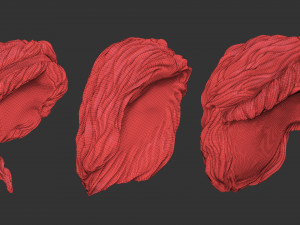 15 Female greek or roman statue hair styles and hairdoo mid-poly IMM brush set for Zbrush fbx obj 3D Модель