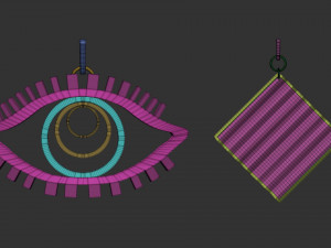 70 Low poly jewelry pendant shapes and forms IMM brush set for Zbrush Obj and Fbx files Model 3D