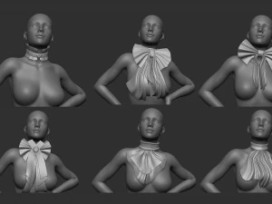 Jabot e gravata de 20 caracteres midpoly IMM Zbrush conjunto de arquivos OBJ e FBX Modelo 3D