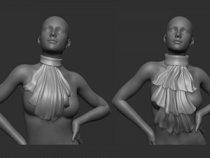 20 character jabot and neckwear midpoly IMM Zbrush set OBJ and FBX files 3D Model