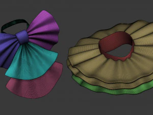 Jabot e gravata de 20 caracteres midpoly IMM Zbrush conjunto de arquivos OBJ e FBX Modelo 3D