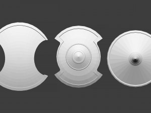 30 Low-poly medieval fantasy shield base mesh shapes IMM and 5 strap shapes zbrush set and fbx obj 3D Model