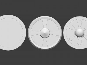 30 Low-poly medieval fantasy shield base mesh shapes IMM and 5 strap shapes zbrush set and fbx obj 3D Model