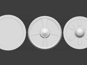 30 Low-poly medieval fantasy shield base mesh shapes IMM and 5 strap shapes zbrush set and fbx obj 3D Model