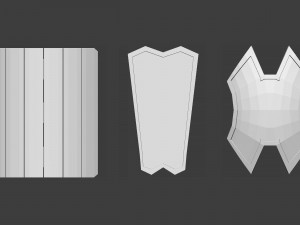 30 Low-poly medieval fantasy shield base mesh shapes IMM and 5 strap shapes zbrush set and fbx obj 3D Model