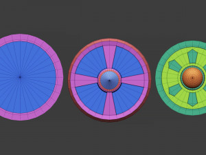 30 Low-poly medieval fantasy shield base mesh shapes IMM and 5 strap shapes zbrush set and fbx obj 3D Model