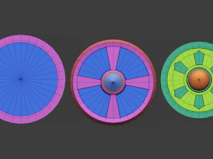 30 Low-poly medieval fantasy shield base mesh shapes IMM and 5 strap shapes zbrush set and fbx obj 3D Model