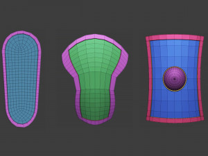 30 Low-poly medieval fantasy shield base mesh shapes IMM and 5 strap shapes zbrush set and fbx obj 3D Model