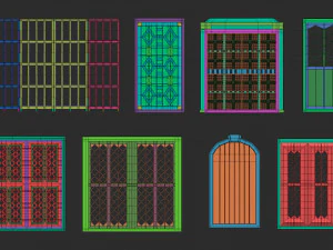Zbrush obj और fbx फ़ाइलों के लिए 45 लो पॉली इंटीरियर और एक्सटीरियर डोर बेस मेश आकार IMM ब्रश सेट 3D मॉडल