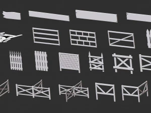 300 Low-Poly-Holzschuppen, Haus, Bauernhof oder H&uuml;tte, Teile-Kitbash IMM Zbrush-Pinselset obj und fbx 3D Modell