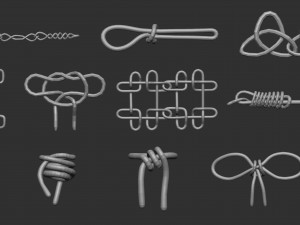 20 Low poly knot nodes base mesh IMM curve IMM brush set for Zbrush FBX and OBJ files Modello 3D