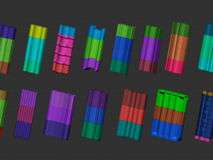 80 low poly carved mouldings shapes IMM curve IMM brush set for Zbrush fbx and obj files 3D-Modell