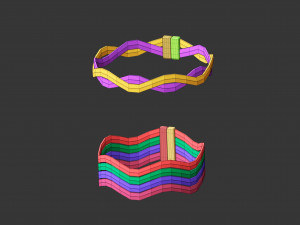 25 low poly arm cuff and bracelet shapes IMM set 3D Model