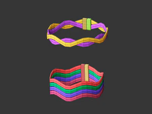 25 low poly arm cuff and bracelet shapes IMM set 3D Model