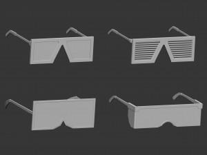 30 low poly glasses base mesh shapes IMM brush set for Zbrush fbx and obj files 3D Model