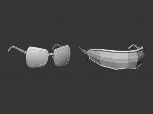 30 low poly glasses base mesh shapes IMM brush set for Zbrush fbx and obj files 3D Model