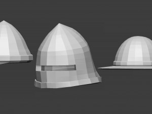 30 Low-poly medieval fantasy armor helmets base mesh shapes IMM zbrush set and fbx obj files 3D Model