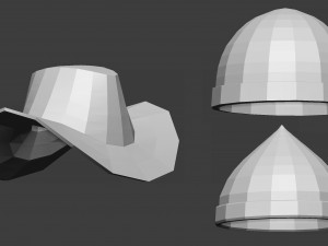 30 Low-poly medieval fantasy armor helmets base mesh shapes IMM zbrush set and fbx obj files 3D Model